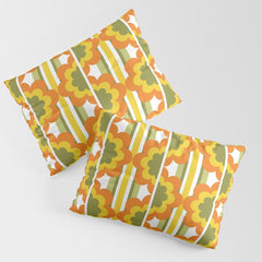 70's Summer' Orange Yellow Green Pillow Sham