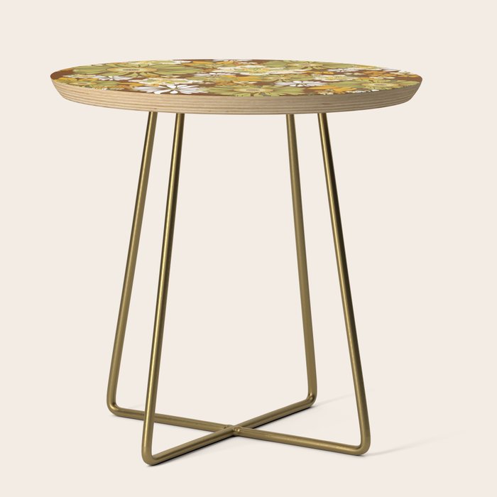 70s Retro Flower Power boho pattern Side Table