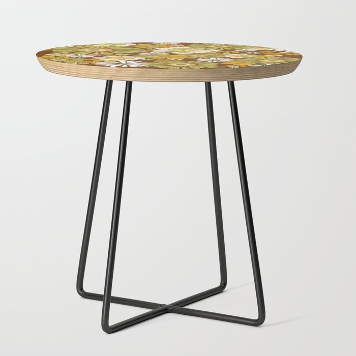 70s Retro Flower Power boho pattern Side Table
