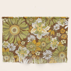 70s Retro Flower Power boho pattern Wall Hanging