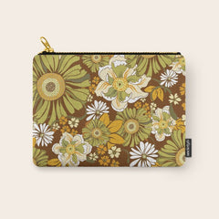 70s Retro Flower Power boho pattern Carry All Pouch