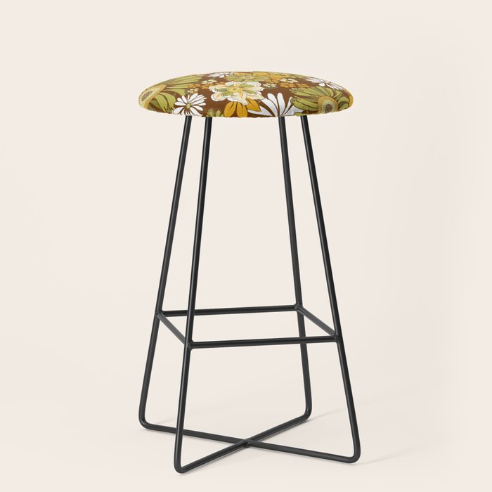 70s Retro Flower Power boho pattern Stool