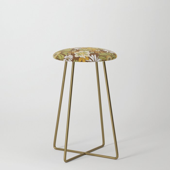 70s Retro Flower Power boho pattern Stool
