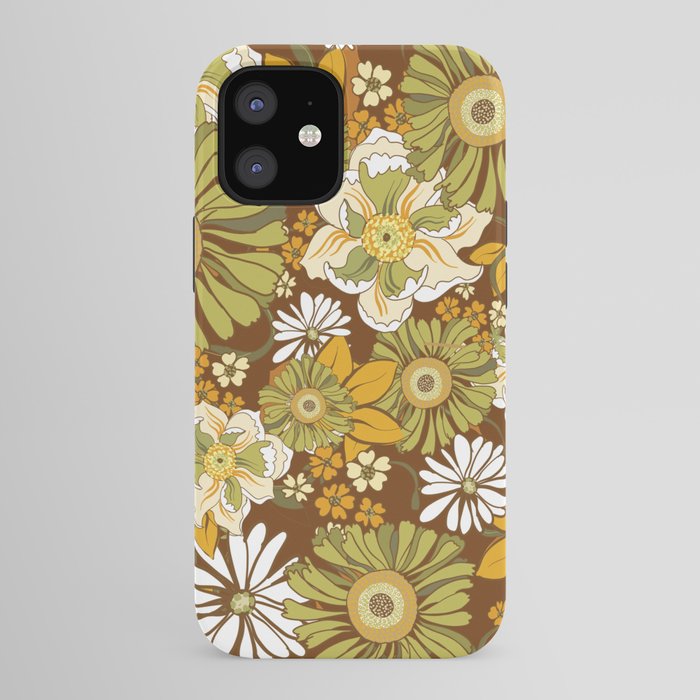 70s Retro Flower Power boho pattern iPhone Case
