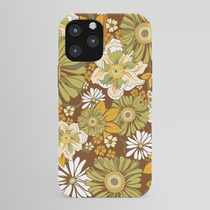 70s Retro Flower Power boho pattern iPhone Case