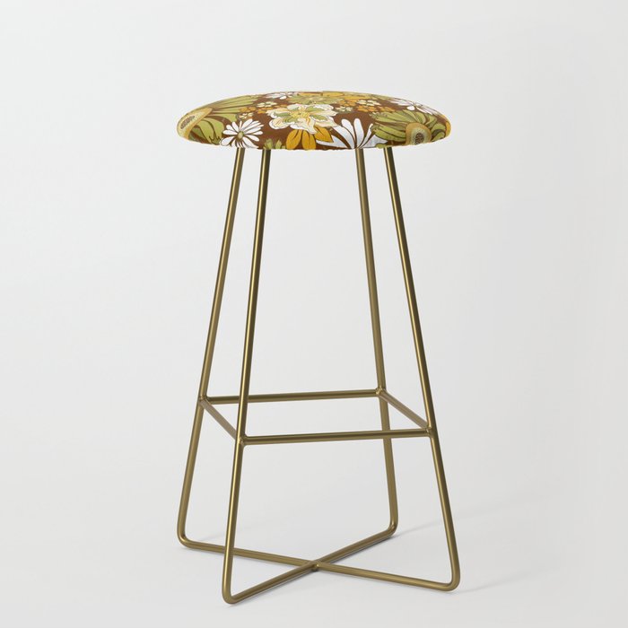 70s Retro Flower Power boho pattern Stool