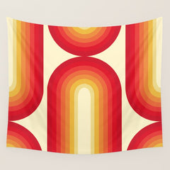 70s Retro Sun Wall Tapestry