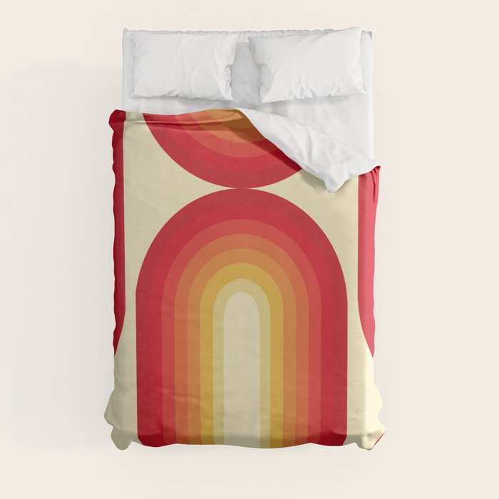 70s Retro Sun Duvet Cover