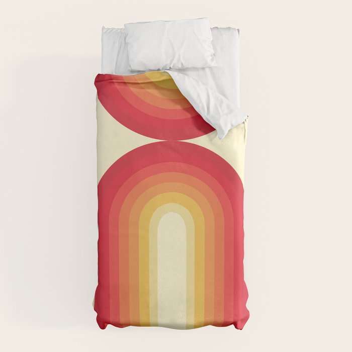 70s Retro Sun Duvet Cover