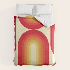 70s Retro Sun Duvet Cover