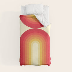 70s Retro Sun Duvet Cover