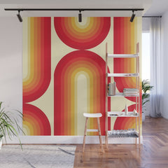 70s Retro Sun Wall Mural