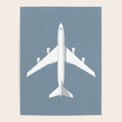 747-400 Jumbo Jet Airliner Aircraft - Slate Poster