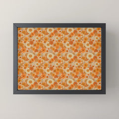 70s retro vintage daisies, flowers, orange, peach Mini Art Print