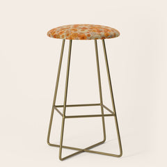 70s retro vintage daisies, flowers, orange, peach Stool