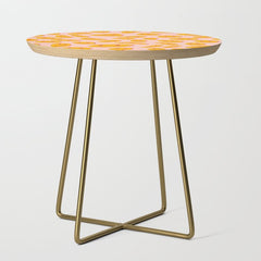 70s retro yellow smile face illustration  Side Table