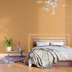 70s retro yellow smile face illustration  Wallpaper