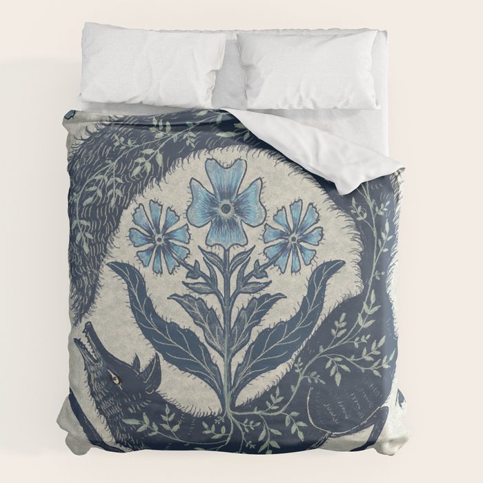 A Fox Chasing Its Tail Duvet Cover