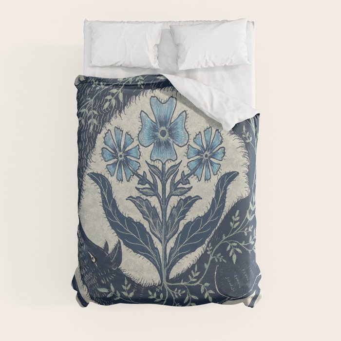 A Fox Chasing Its Tail Duvet Cover