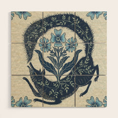A Fox Chasing Its Tail Wood Wall Art