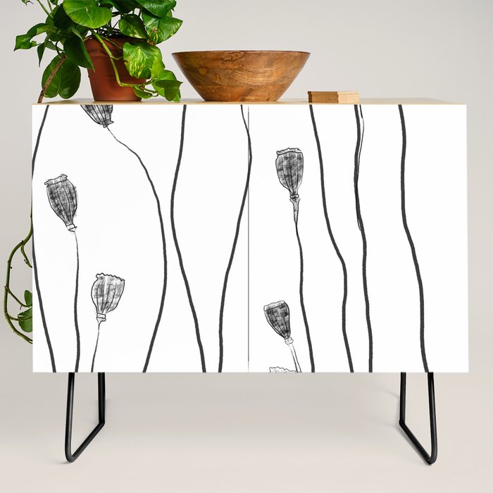A group of poppy heads Credenza