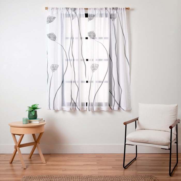 A group of poppy heads Window Curtain