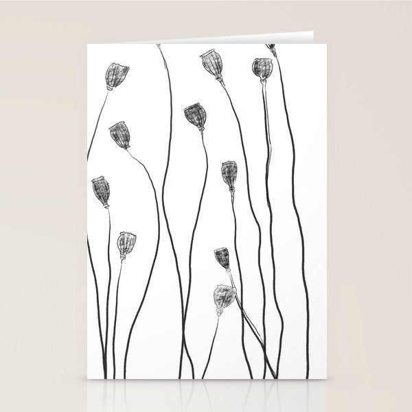 A group of poppy heads Stationery Card