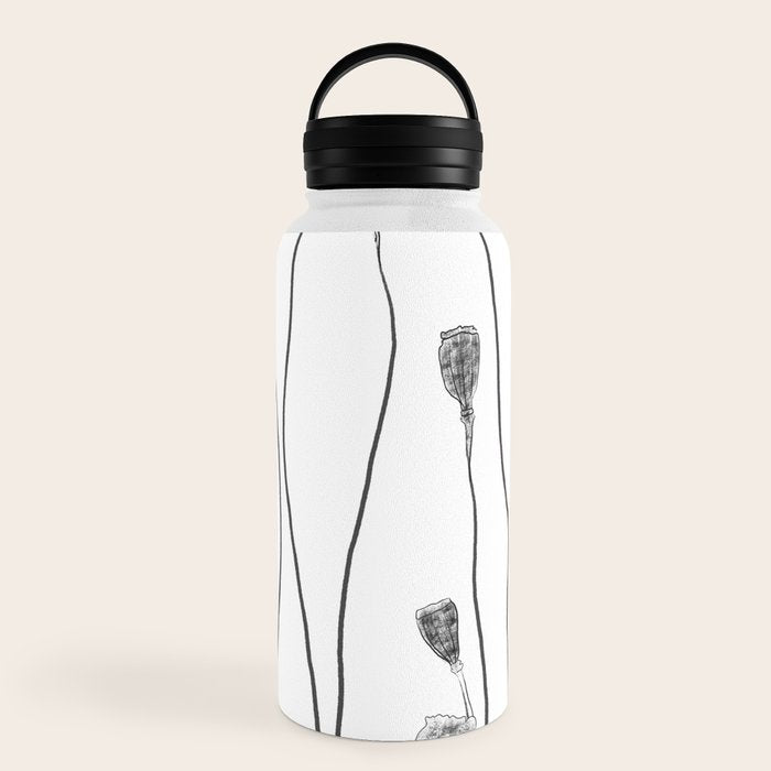 A group of poppy heads Water Bottle