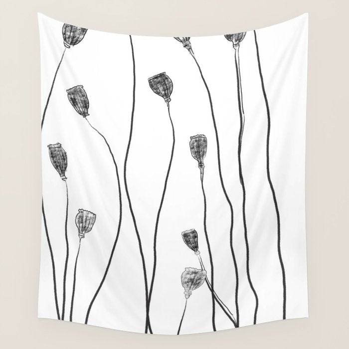 A group of poppy heads Wall Tapestry