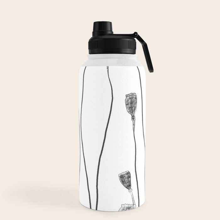 A group of poppy heads Water Bottle