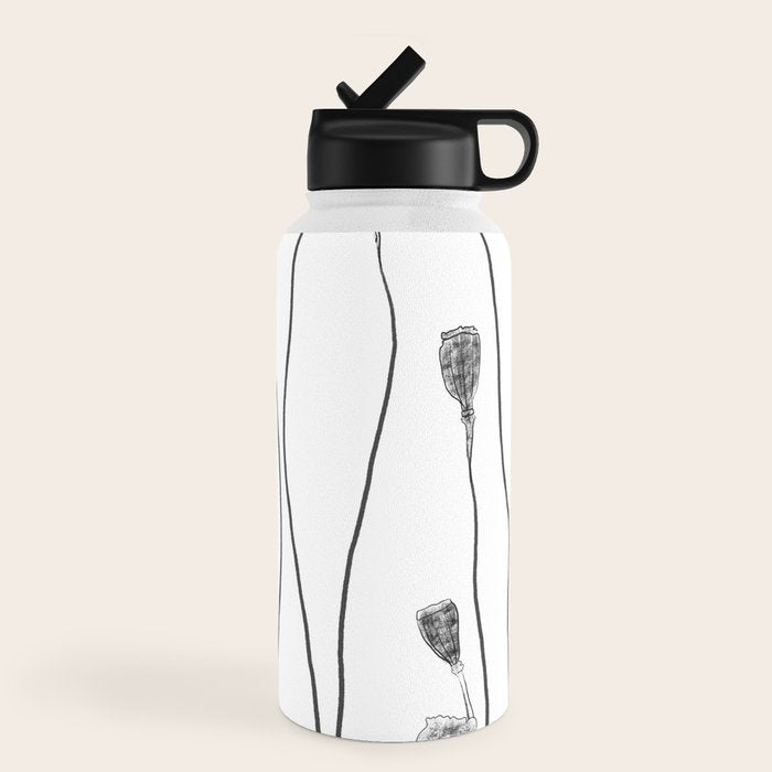 A group of poppy heads Water Bottle