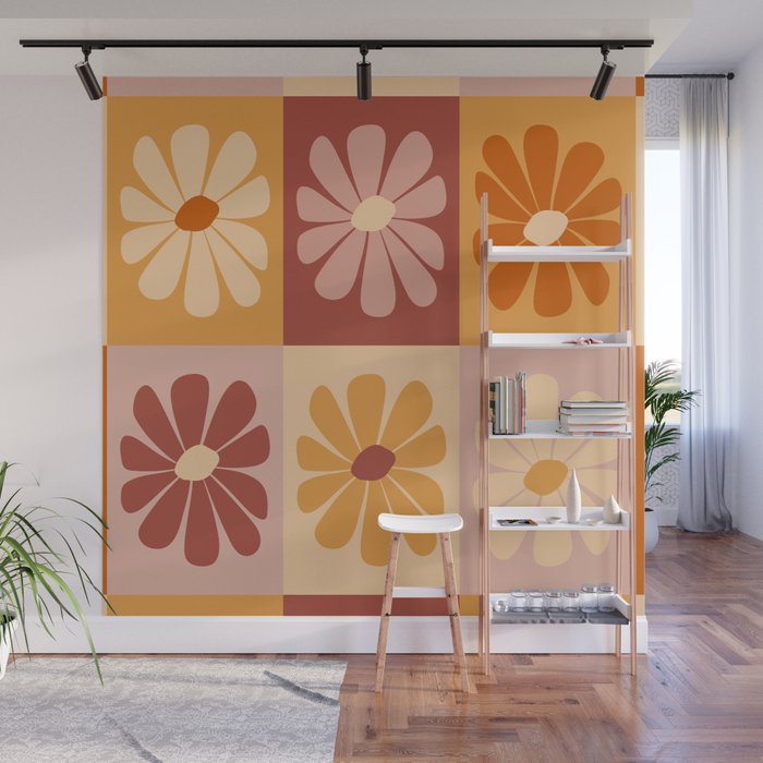 70's Daisy Bloom  Wall Mural