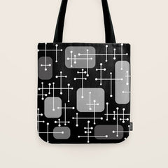1950s Eames Era Art Crosshairs Black White Tote Bag