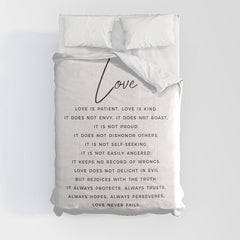 1 Corinthians 13 Love Is Patient Love Is Kind Love Never Fails Bible Verse Print Scripture Christian Comforter
