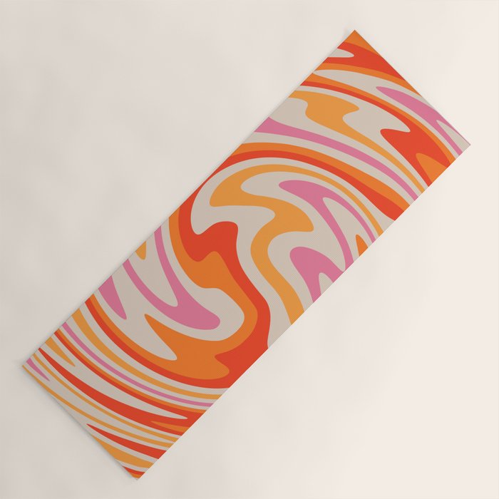 70s Retro Swirl Color Abstract Yoga Mat