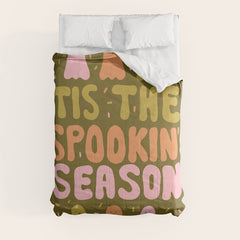 Tis the Spookin Season in Green Comforter