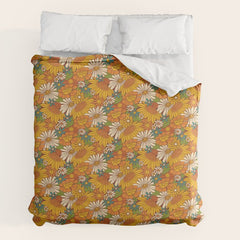 70s Retro Floral Duvet Cover