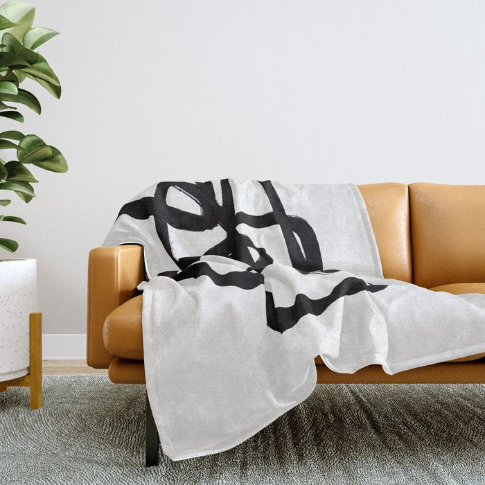 A Family Of Five White Background Throw Blanket
