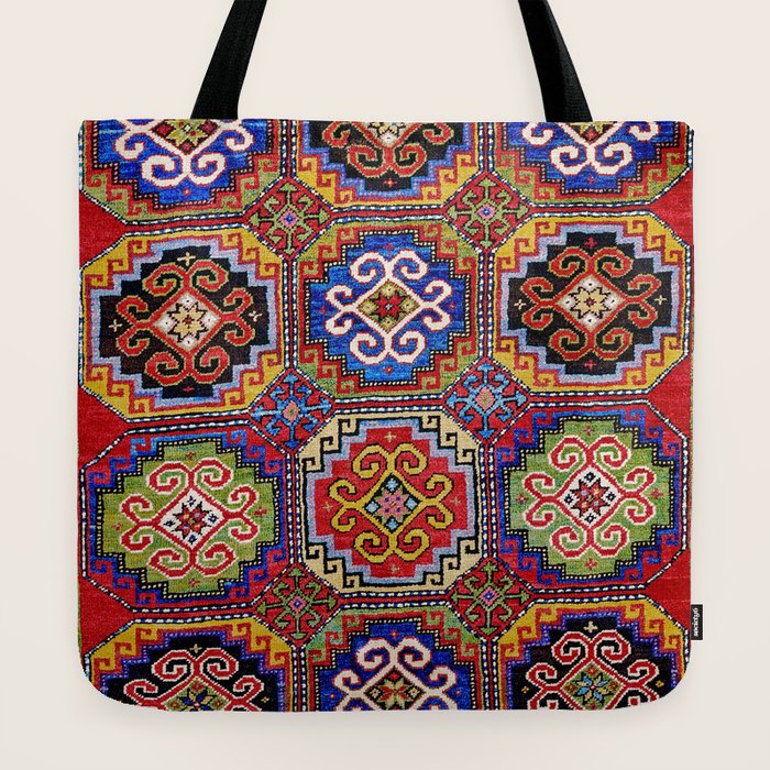 19th Century Armenian Kazak dated 1896 Tote Bag