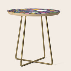 60s 70s psychedelic Modern Christmas Confetti Pattern Side Table