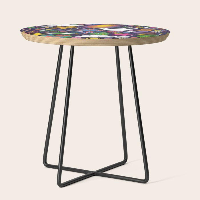60s 70s psychedelic Modern Christmas Confetti Pattern Side Table