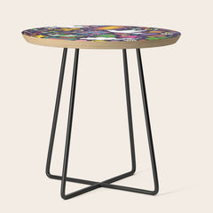 60s 70s psychedelic Modern Christmas Confetti Pattern Side Table