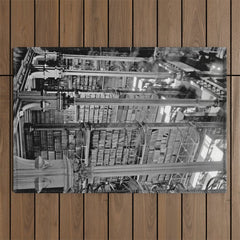 A Book Lover's Dream - Cincinnati Public Library black and white photographs / black and white photo Outdoor Rug