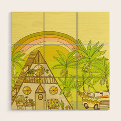 a frame simple living // banana pancakes // retro surf art by surfy birdy Wood Wall Art