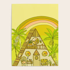 a frame simple living // banana pancakes // retro surf art by surfy birdy Poster