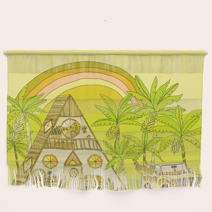 a frame simple living // banana pancakes // retro surf art by surfy birdy Wall Hanging