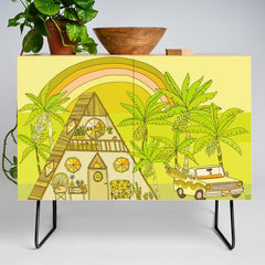 a frame simple living // banana pancakes // retro surf art by surfy birdy Credenza