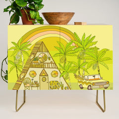 a frame simple living // banana pancakes // retro surf art by surfy birdy Credenza