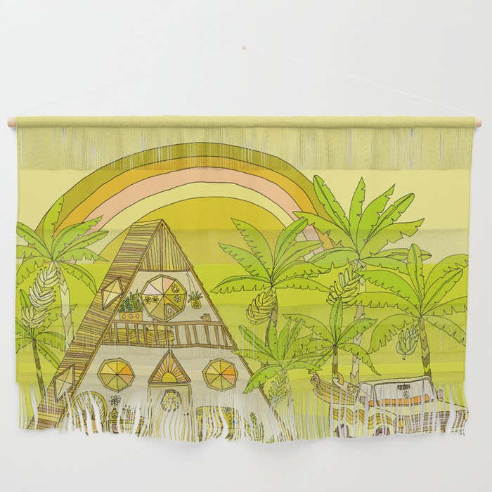a frame simple living // banana pancakes // retro surf art by surfy birdy Wall Hanging