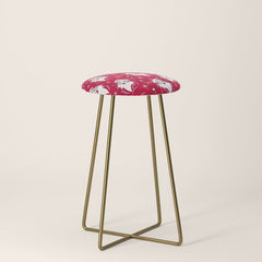 Tis The Season Retro Santa Red White Pattern Stool